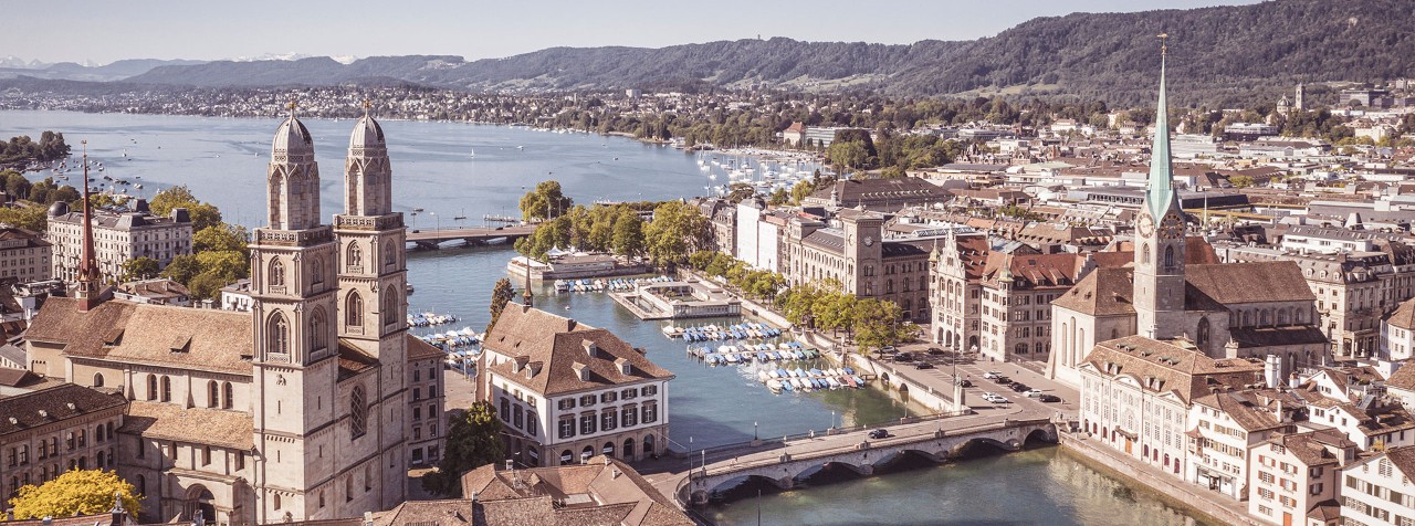 Zürich See Berge Kirchen